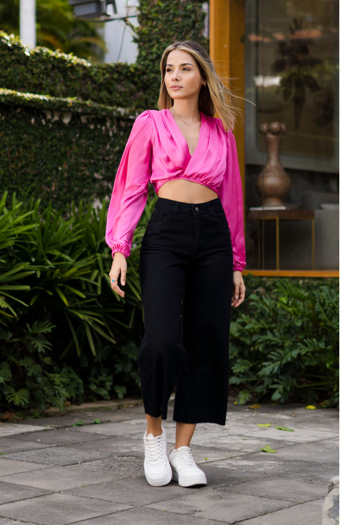 Blusa Satin Fucsia