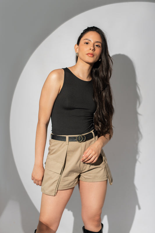 Falda Short Beige