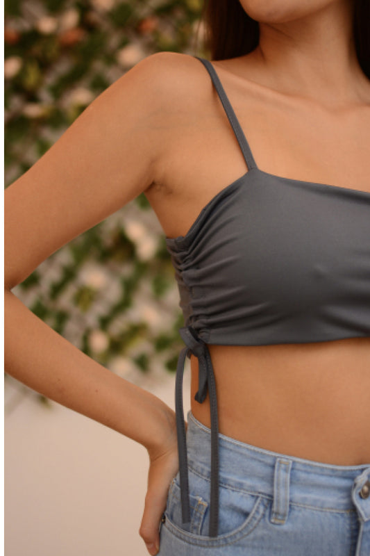 Crop Cordon Lateral Gris